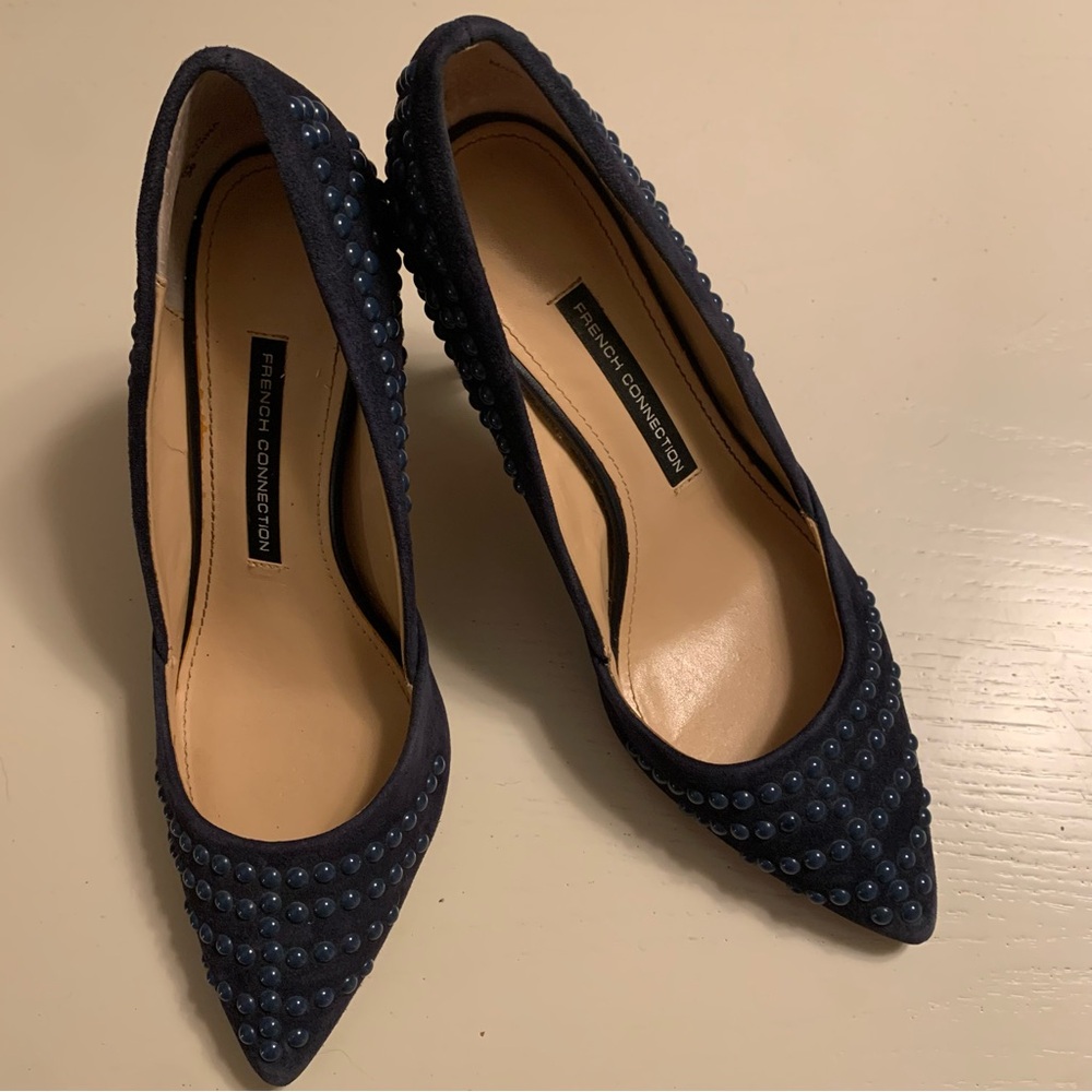 French Connection Blue Heeled Shoes 7 1/2